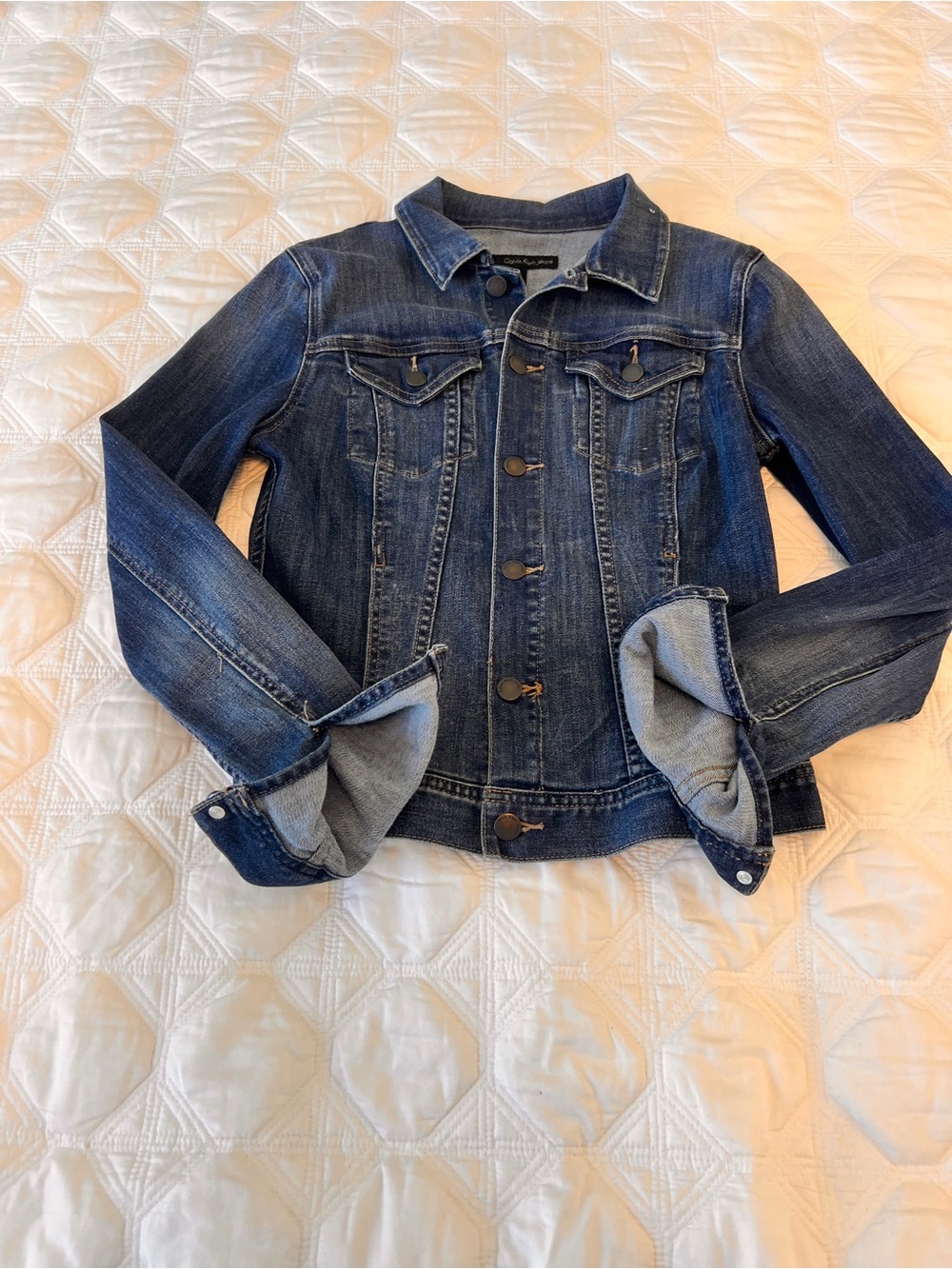 Calvin Klein Jeans Blue Denim Shirt Jacket with Contrast Stitching